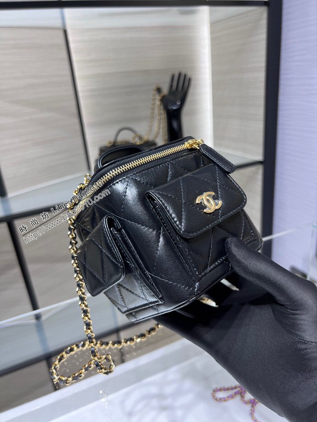 Chanel專櫃新款鏈條女包 香奈兒22k新品口袋盒子鏈條包油臘羊皮AP3016Y djc6145